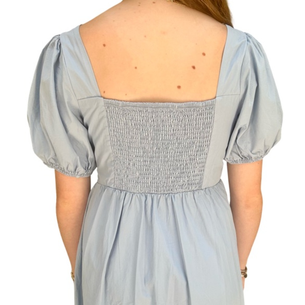 Astr Blue Puff Sleeve Midi Sundress - Picture 5 of 6